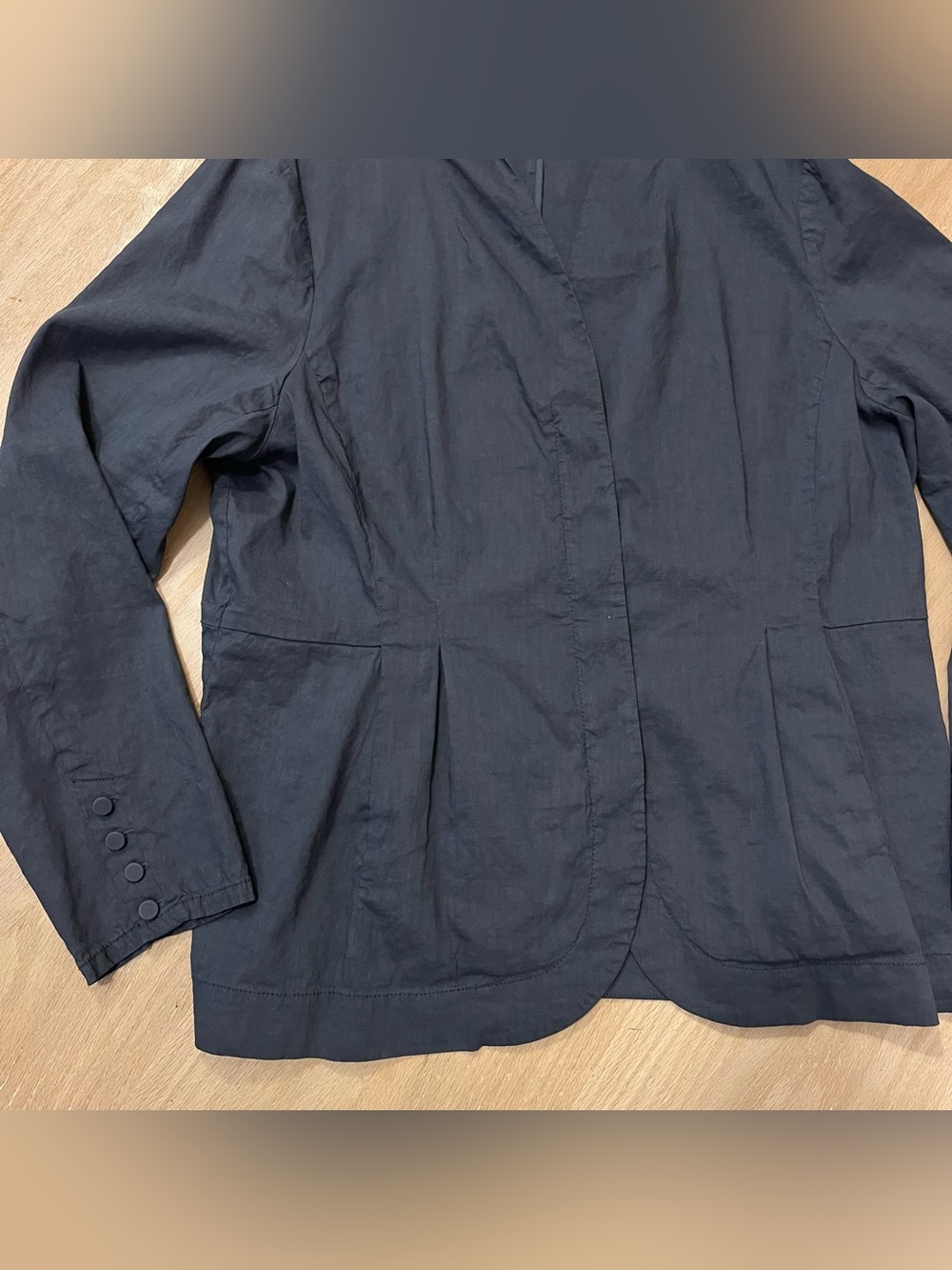 Eileen Fisher Linen Viscose Blend Dark Grey Blazer / Light Jacket - Picture 3 of 13